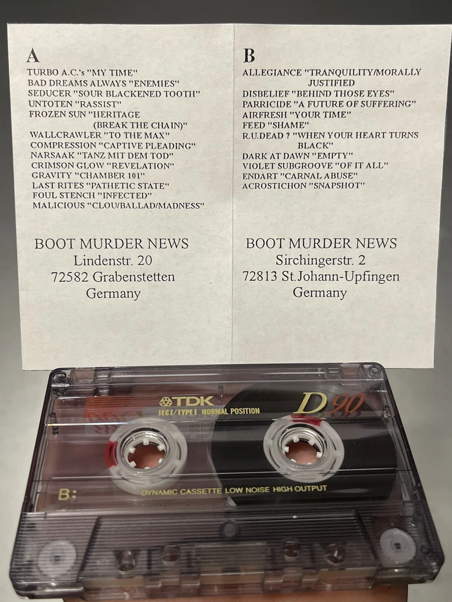 BOOT MURDER NEWS COMP DEMO DEATH METAL CASSETTE TAPE UNDERGROUND