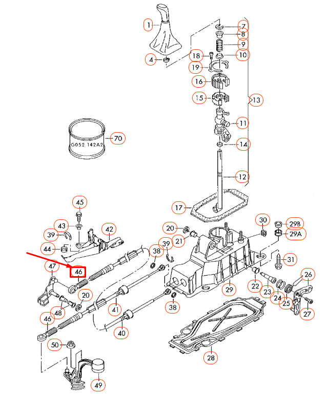 Genuine Audi Gear Selector Cable Catch 1J0711761A for sale online  