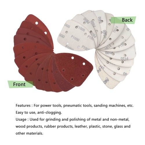 140*140*98mm Triangle 5 / 6 Holes Red Sandpaper Hook & Loop Sanding Paper Pads - Picture 9 of 11