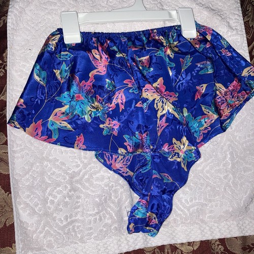 Val Mode Blue Multicolor Liquid Satin Small Straps Floral Camisole & Shorts - Picture 5 of 7
