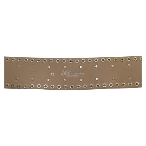 Blumarine White Leather Silver Tone Studs Wide Women's Waist BELT size 42 - Picture 6 of 7