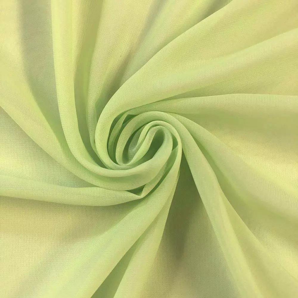Soft Silky Poly Chiffon Fabric Lime Green By The Yard Sheer