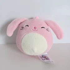 Squishmallow Bop the Bunny Plush Keychain Pink Kellytoy 3.5"