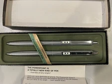 Papermate  Slim Chrome Set Ballpoint Pen &  0.9 Pencil Made In Usa  New In Box