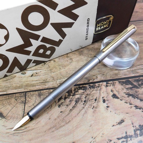 MONTBLANC NOBLESSE 14K-585 FOUNTAIN PEN VINTAGE SILVER GOLD GERMANY BOX A291 - 第 1/13 張圖片