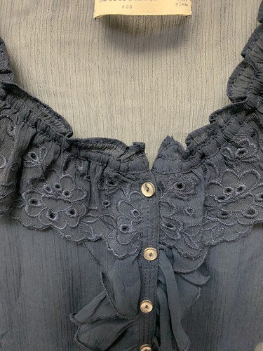 Abercrombie Kids Sheer Blouse-Small- Navy Blue - Picture 4 of 16