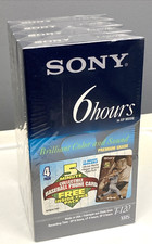 Lot Of 4 Sony T-120VE Blank VHS Video Tape 6 Hours Premium Grade Sealed.