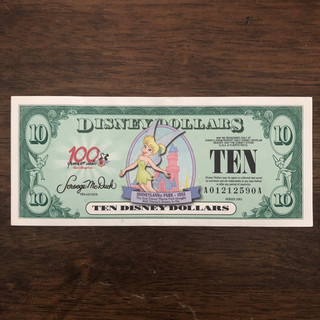 2002 $10 A series Disney Dollars Disneyland Tinker Bell "100 Years of Magic"