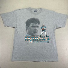 Vintage SINGLE STITCH Dan Marino Miami Dolphins T-Shirt Mens XXL NFL NUTMEG USA
