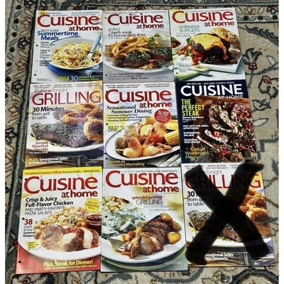 Cuisine at Home Magazine Lot 8 Issues Summer Grilling BBQ Recipes 2007-2012