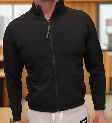 Unisex Reißverschluss-Jacke Schwarz/Grün (Gr. S) -Freizeit oder Berufsbekleidung