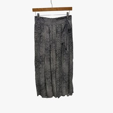 Anthropologie Maeve Annette Midi Skirt Snakeskin Print Navy Women's 4