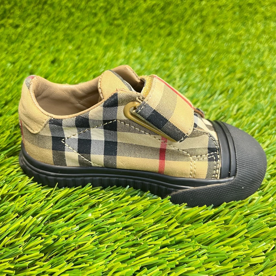 Burberry Nova чек низкий ребенка ясельного возраста размер 21 5,5 C коричневый черный Athletic туфли кроссовки - Изображение 4 из 4