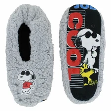 Peanuts Snoopy Joe Cool Mens Printed Sole Mushie Slipper Socks