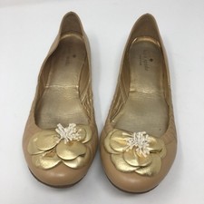 Kate Spade Nude Gold Flower Flat 9.5M