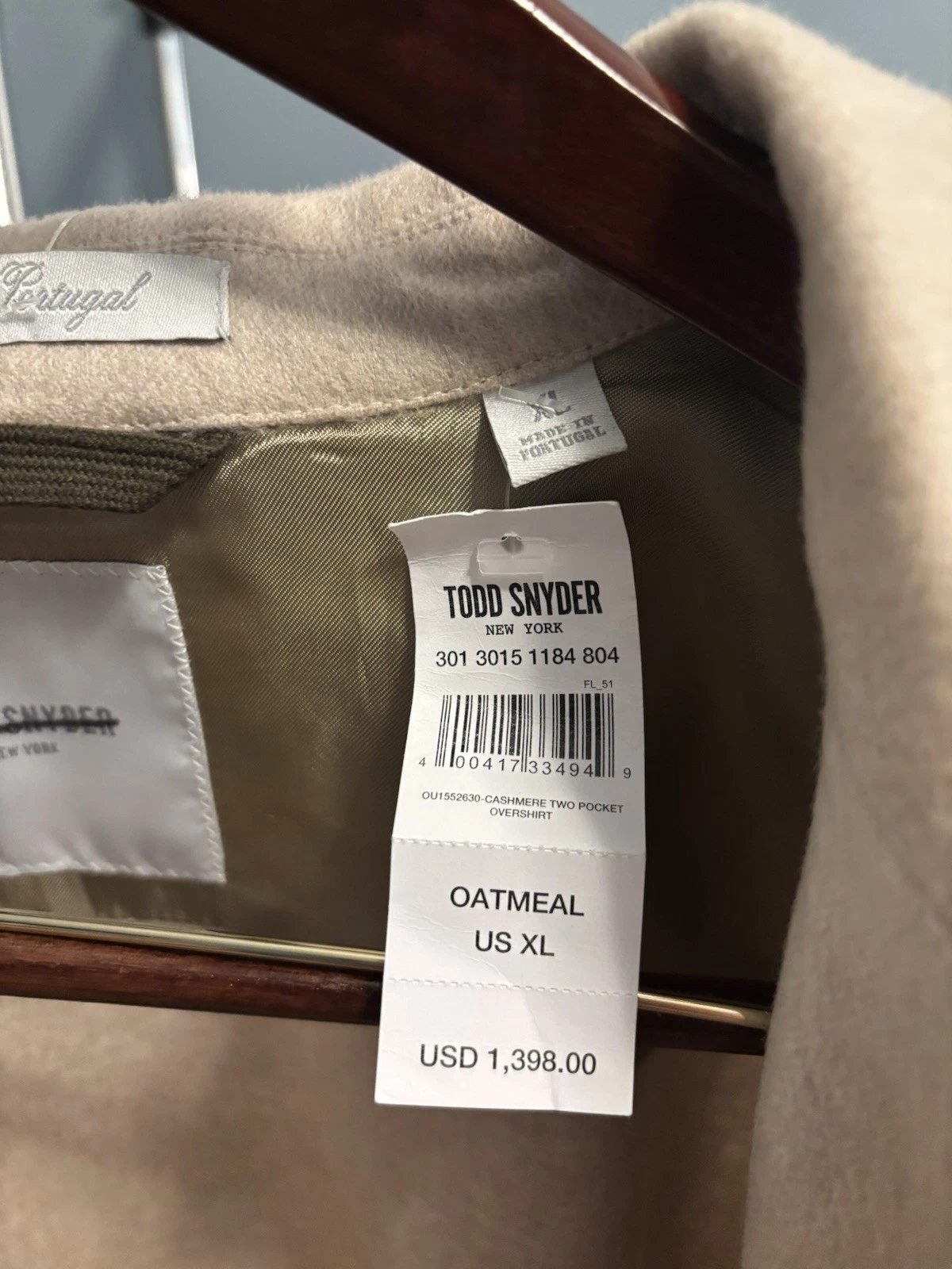 NWT Todd Snyder 100% Italian Cashmere Two-Pocket Overshirt Shacket XL MSRP $1398 - product detail image 7