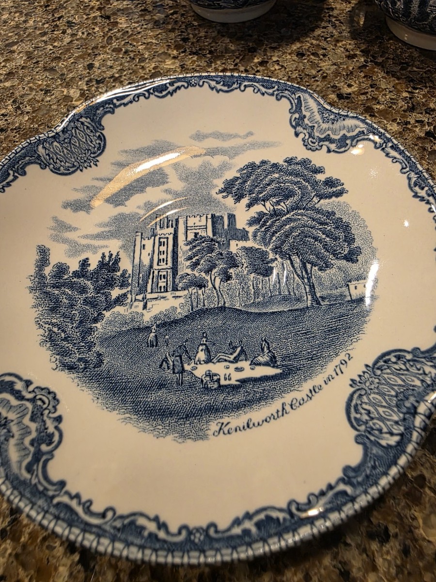 Johnson Brothers Blue Old Britain Castles 4 cups & 4 saucers