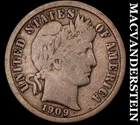 1909-D Barber Dime - Scarce  Fine  Semi-key  Better Date  No Reserve  #K127