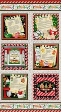 Benartex - Christmas Sugar And Spice - Recipe Quilting and Crafting Fabric Panel