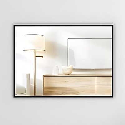 BELOFAY Spiegel mit Aluminiumrahmen schwarz rechteckig für Wand, Schminkspiegel