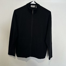 Chicos Jacket Size 0 Small Black Full Zip Long Sleeve Pockets Stretch Casual