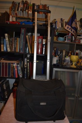 Ricardo Beverly Hills luggage, overnight go bag black wheeled extension handle