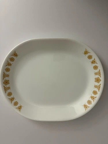 Vintage Corelle 12”  Butterfly Gold Oval Serving Platter EUC