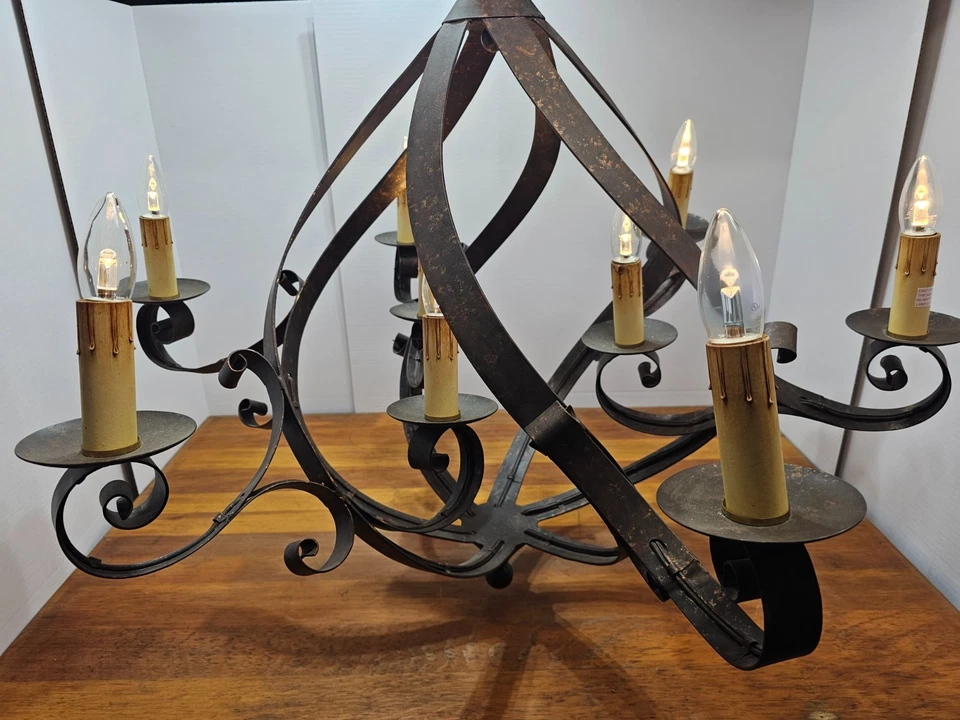 Currey and Company 9528 Gramercy кованый бруталистский стиль канделябр подвесная лампа - Изображение 3 из 4