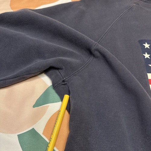 Sudadera DE COLECCIÓN Ralph Lauren Bandera Americana Para Hombre Mediana Azul Marino Polo Deportivo - Imagen 5 de 12