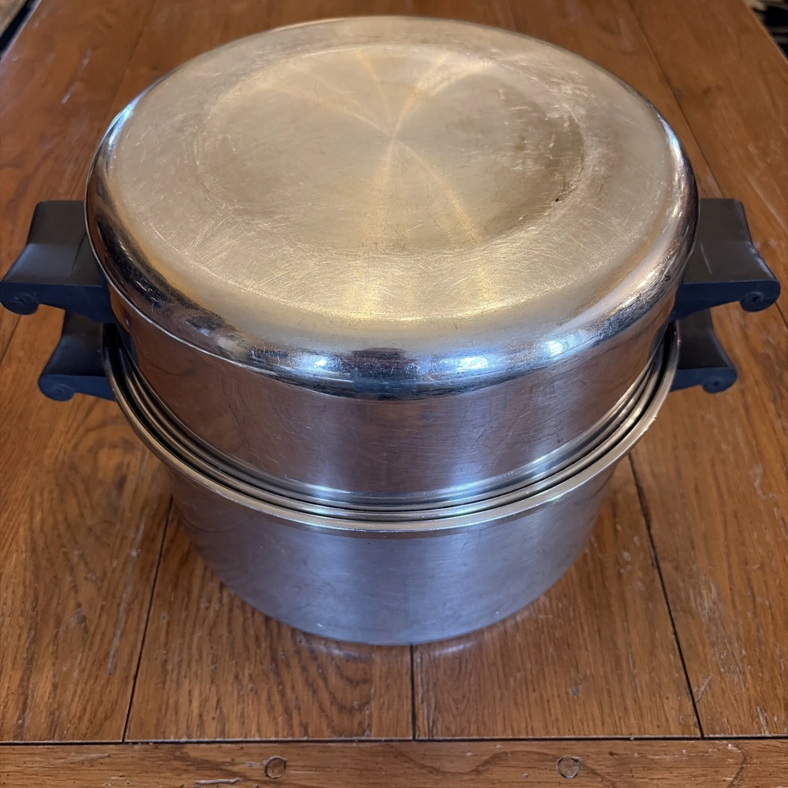 Vintage Saladmaster 18-8 Tri Clad stockpot 6 Qt Dutch Oven Dome Lid & Egg Insert