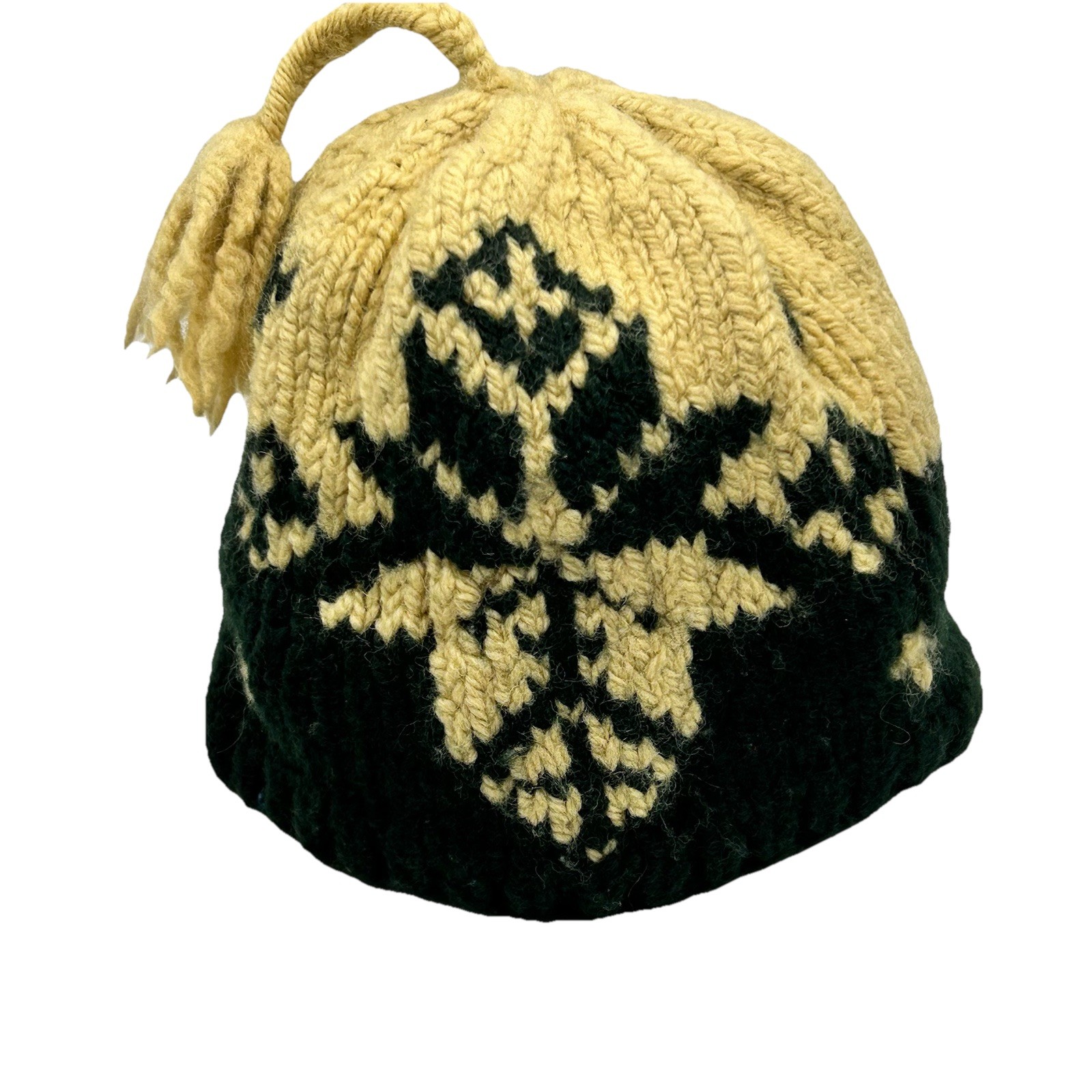 VTG Polo Ralph Lauren Wool Fair Isle Tassel Beanie Skully Nordic Country RRL