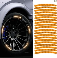 20PCS Reflective Car Wheel Decorative Stripe Stickers, Car Wheel Color: Orange