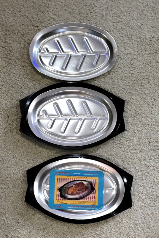 2 -Nordic Ware Sizzler Fajita Server Steak Aluminum Platters & Holders + Platter