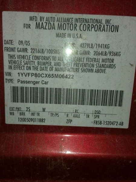 Fuel Tank Standard Emissions Fed Canada Fits 04-08 MAZDA 6 629203 Foto 2 de 4
