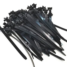 50X Car Line Cable Tie Kit Wrap Zip Fastener Loom Hose Clamp Fastening Zip Rivet