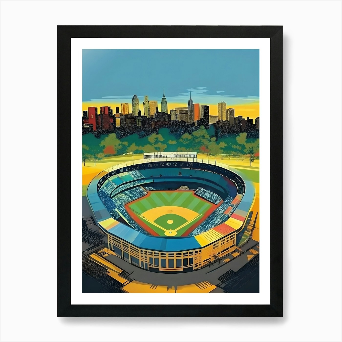Yankee Stadium New York Art Print Framed Wall Art Poster Canvas Print Picture