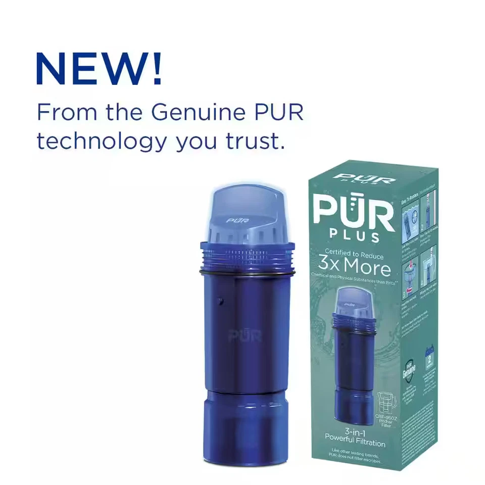 Genuine PUR PLUS 3-in-1 Water Pitcher Replacement Filter 3 Pack (CRF-950Z) - Image 2 of 4