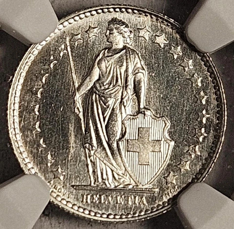 Switzerland, 1/2 Franc, 1953B, NGC MS 63, Frosty Choice BU, .0671 Ounce Silver - Image 2 of 4