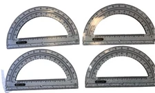 4x Protractor Semicircular 6” 180 Degrees Helix Plastic BAZIC Durable FOUR NEW
