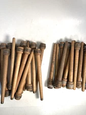 Wood Bobbins Spools Industrial, 8" WITH STAPLES and 8.75" Wooden Quills Lot-30