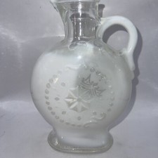 Vintage 1957 Jim Beam White Opalescent Milk Glass Decanter with Star Pattern — listing 3
