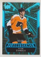 20-21 Upper Deck Egor Zamula /50 Fluorescence BLUE Rookie Flyers 2020