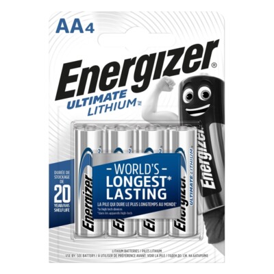 4 x Batterien LR6 Mignon AA Energizer Ultimate Lithium Blister-Pack
