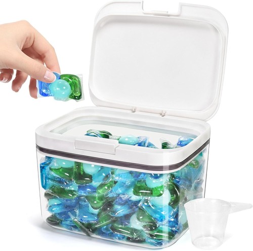 Laundry Pods Container Pod Holder with Lid, Room Storage... - 第 1/7 張圖片