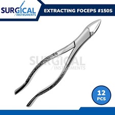 12 Pcs Extracting Forceps Dental Surgical Instrument 150S Serrated German Grade
