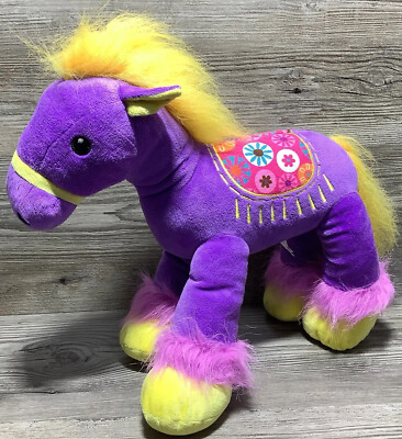 Purple Pony Horse Floral Saddle Soft Plush Toy 39 x 49cm XLarge