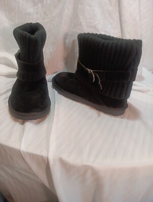 KOHLS WOMENS WINTER BOOTS SZ 9m LEATHER UPPERS FAUX FUR LINING Slip Resistant 