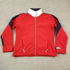 Gaastra Jacket Womens Large Red Full Zip Mock Neck Outdoors Fleece Z