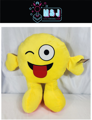 Emoji Expressions Plush Pillow Winking Face Stuck Out Tongue