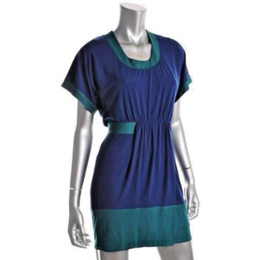 slim fit dress slacks Green & Blue Color Block Dress